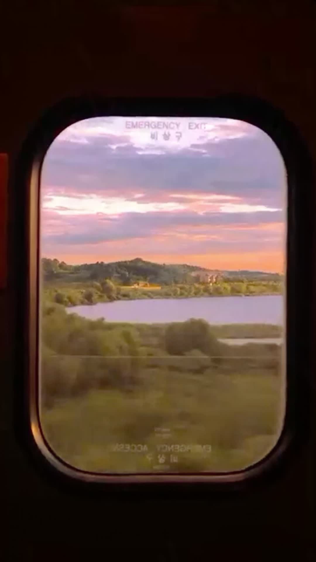 Sunset View from Train Window