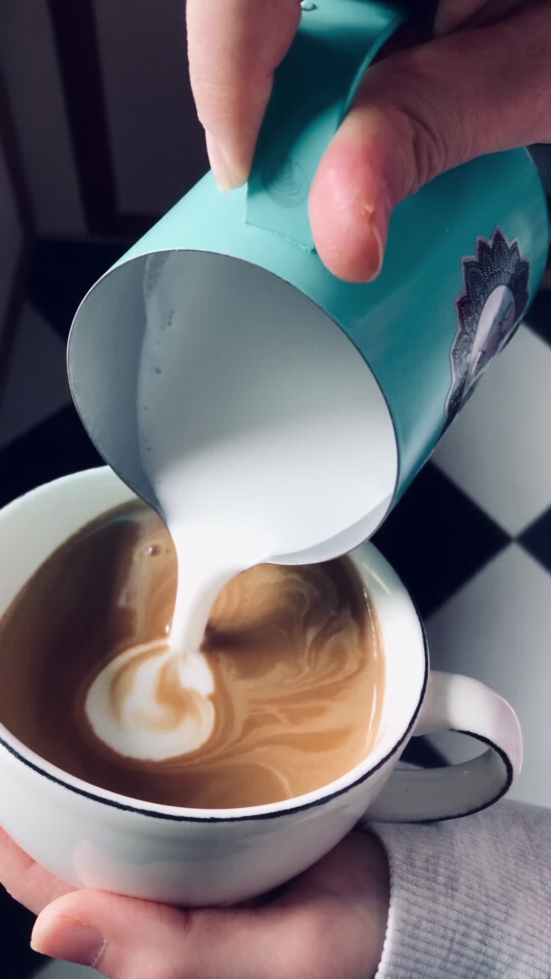 Pouring Milk for Latte Art