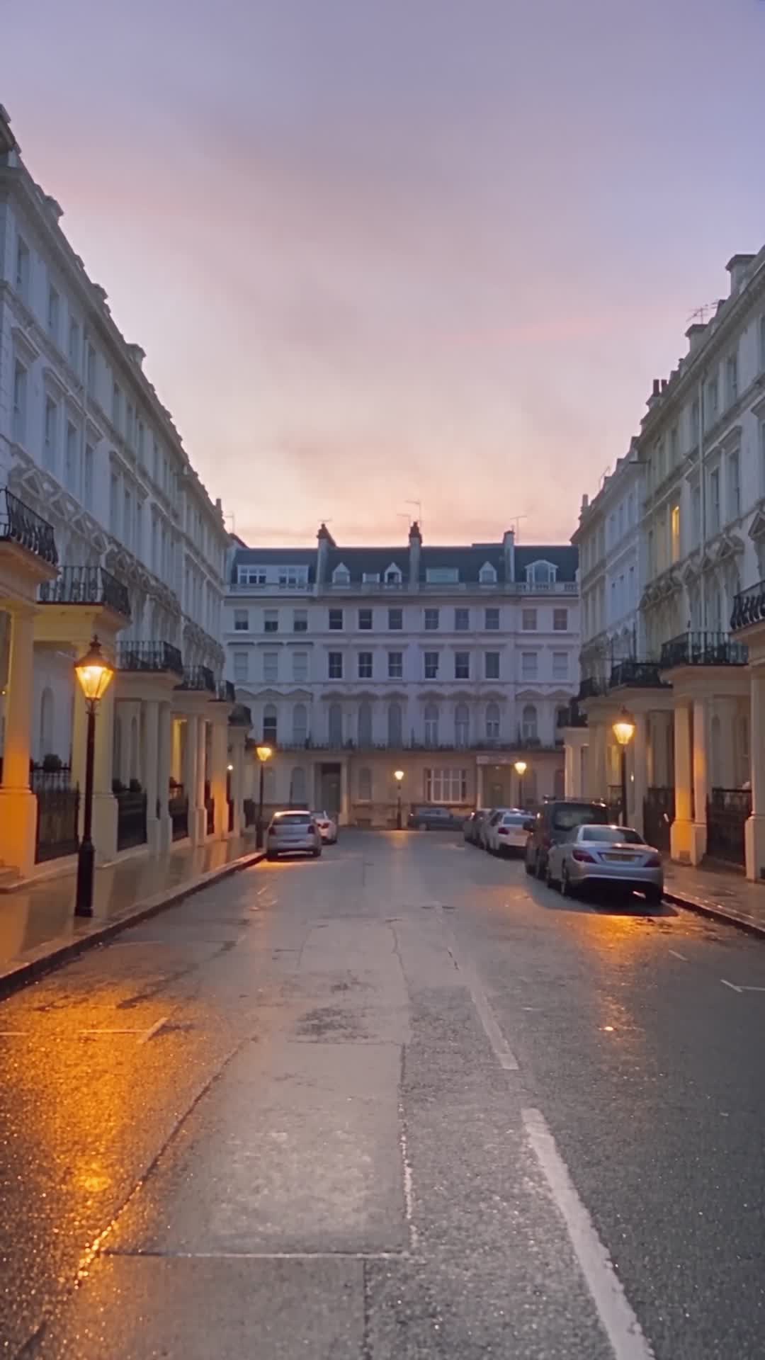 London Crescent at Dawn After Rain