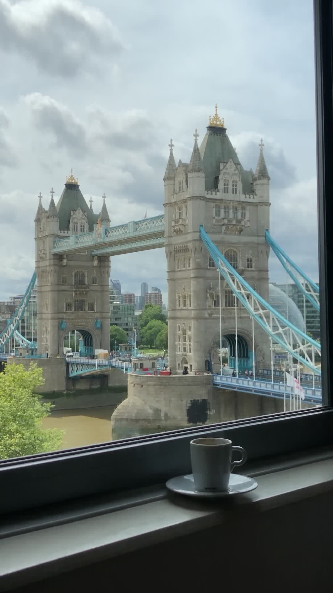 Tower Bridge View with Coffee Cup